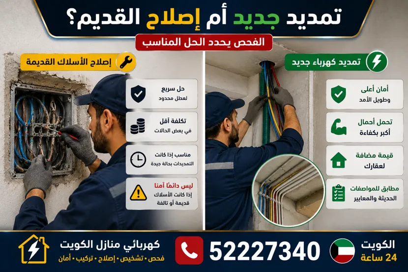تمديد كهرباء جديد أم إصلاح الأسلاك القديمة؟