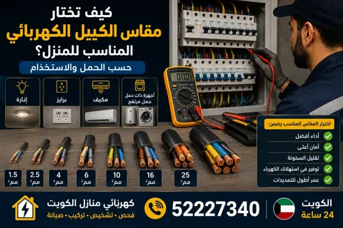 كيف تختار مقاس الكيبل الكهربائي المناسب للمنزل؟